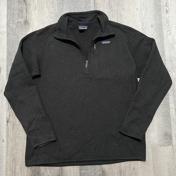 Patagonia Better Sweater 1/4 Zip Mens Black Fleece Outdoor Casual Hike Pull Over - Picture 1 of 4